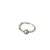 A simple and elegant elastic ring index finger ring with a cold style of irregular-shaped silver pearls from Japan and South Korea Item Picture